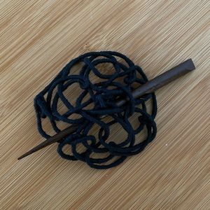 BROOCH | Celtic Viking Hand Forged Metal Wrapped in Silk Thread with Wood Pin.